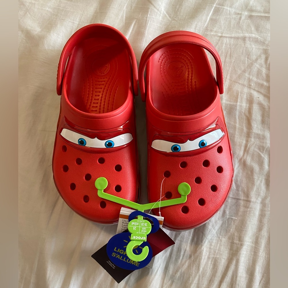 Brand new crocs lights lightning mcqueen collectible shoes.